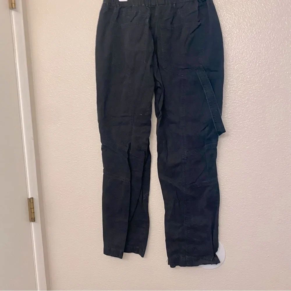 Forever 21 black 100% cotton Cargo carpenter wide Pants pull on Y2K grunge S